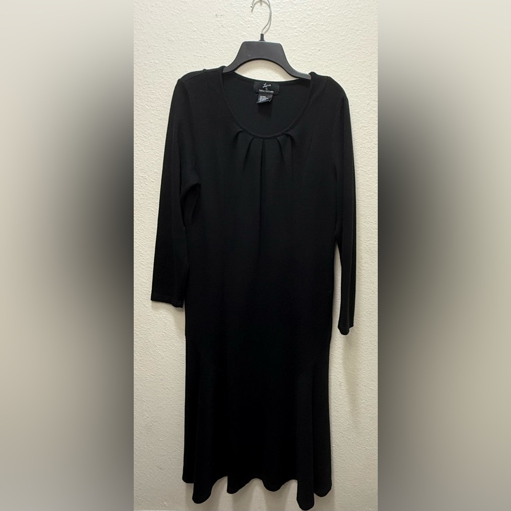 Lennie By Nina Leonard Sweater Dress Womens Large Maxi Black Fit And Flare Goth